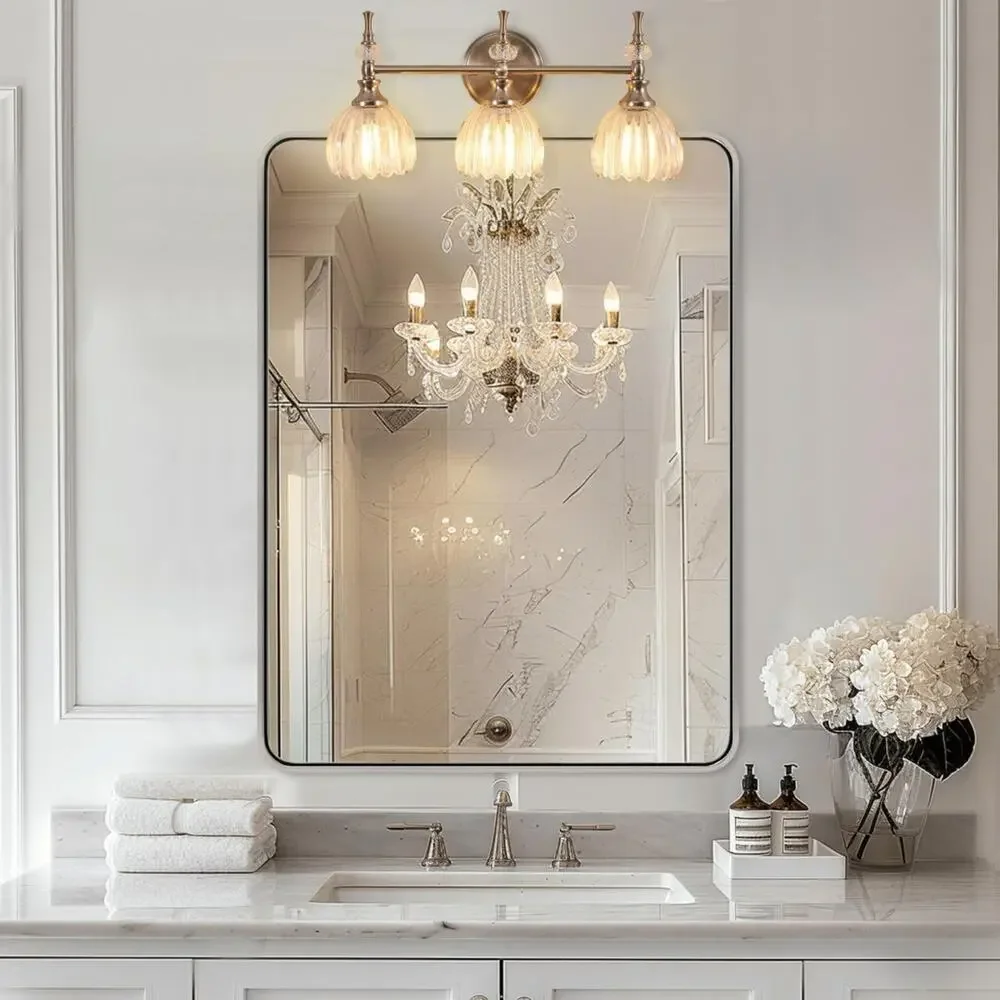 Modern 3-Light Bathroom Vanity Wall Light Brushed Nickel Fixture - Picture 7 of 7